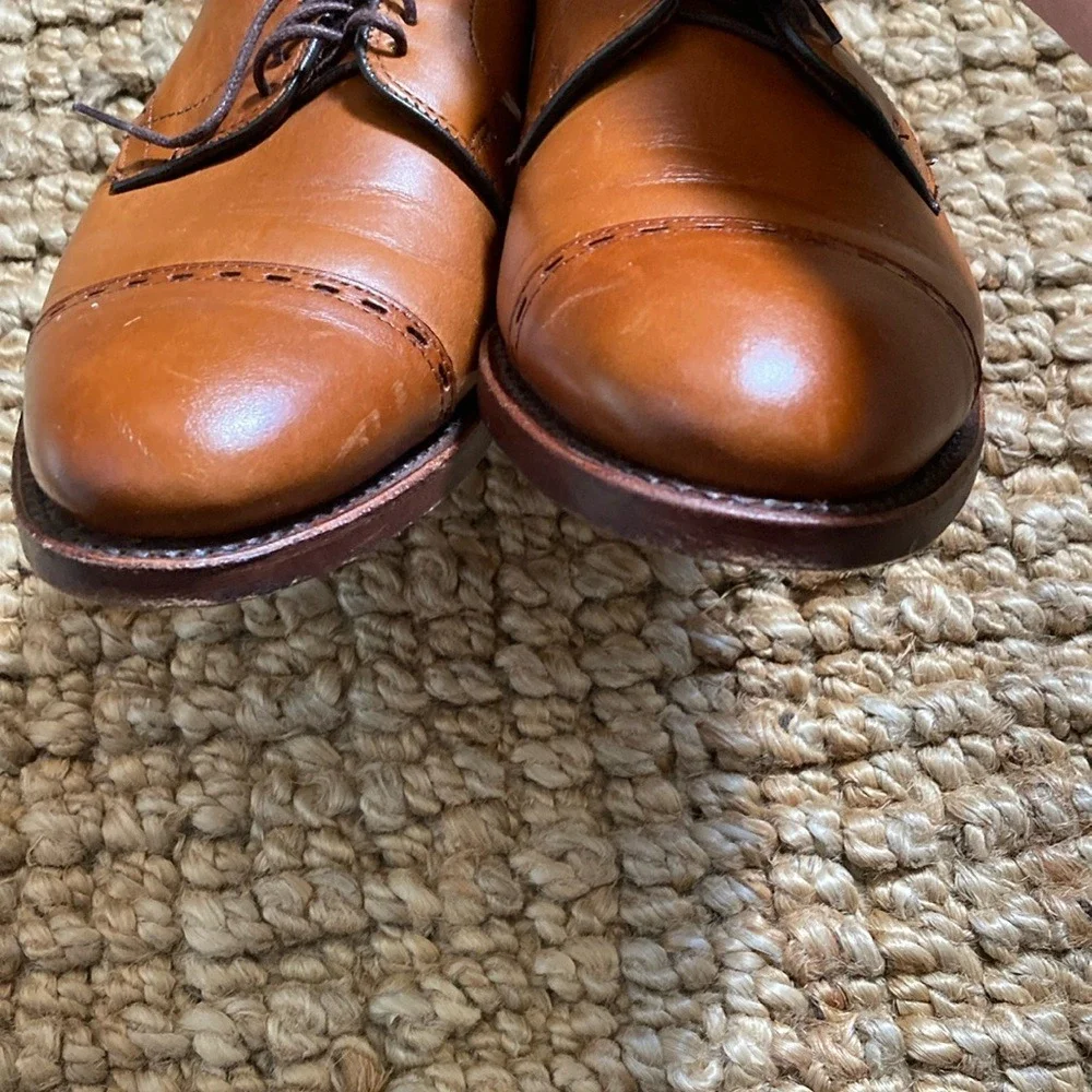 Alan Edmonds Mens Madison Avenue Size 7.5D Brown Leather Cap Toe Oxford Shoes‎